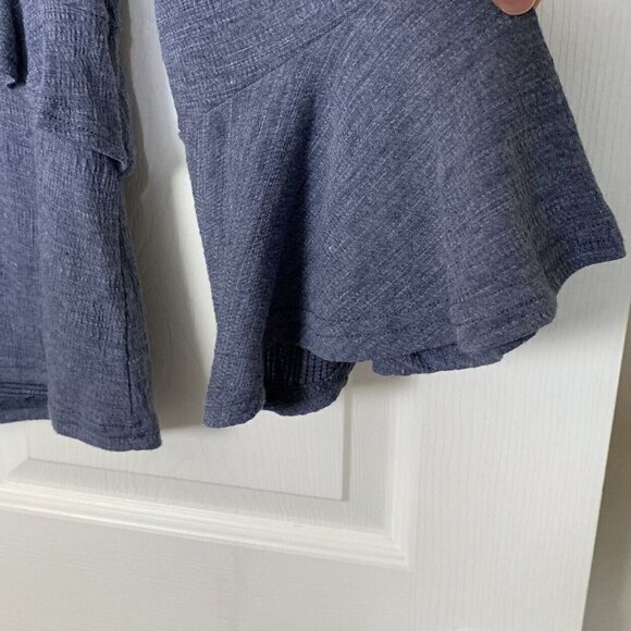PPLA Clothing Veli Knit Top Indigo Blue Tunic Peasant Bell Women’s Small - Picture 2 of 10